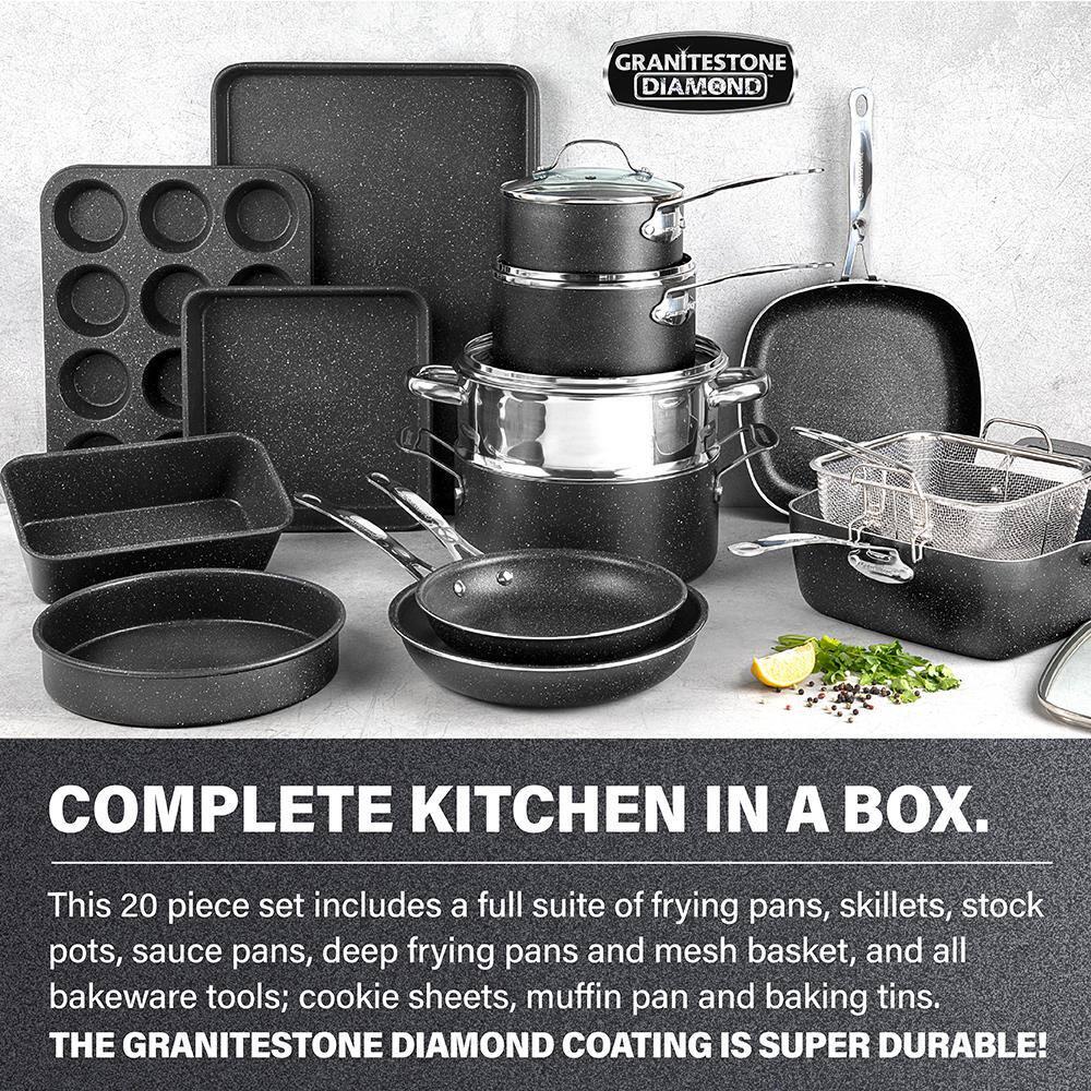 Granitestone 20 Piece Nonstick Cookware and Bakeware Set
