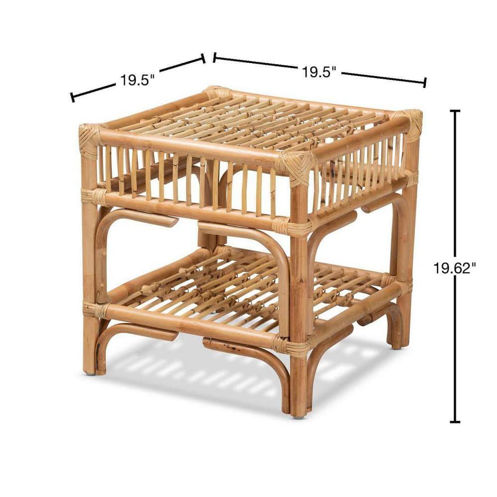 Rose Rattan End Table Natural/Brown - bali & pari