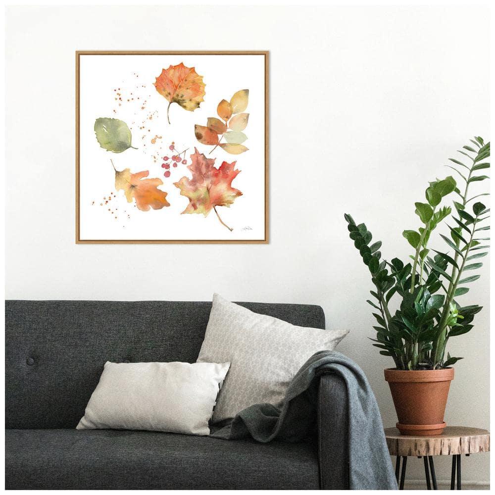 22"x22" Falling Leaves I by Katrina Pete Framed Wall Canvas - Amanti Art: Autumn Harvest Decor, Seasonal Canvas