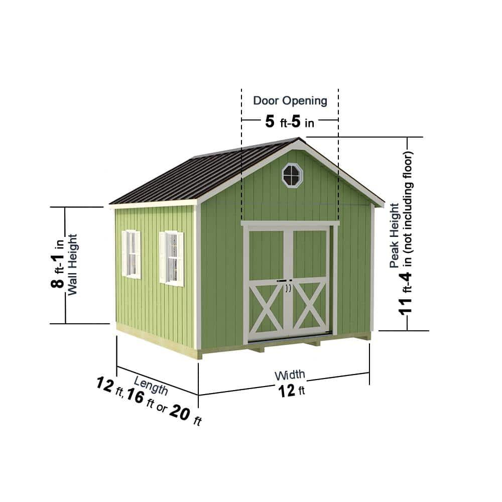 Best Barns North Dakota Wood Shed, 240.00 x 12.00 x 132.00 in., 40 lbs