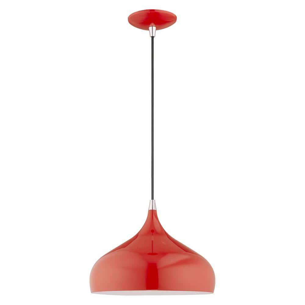 Livex Lighting Amador 1 - Light Pendant in  Shiny Red