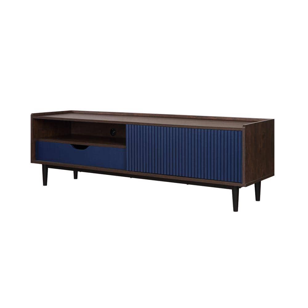 Duane Modern Ribbed TV Stand: Fits up to 55" Screens, Cable Management - Manhattan Comfort