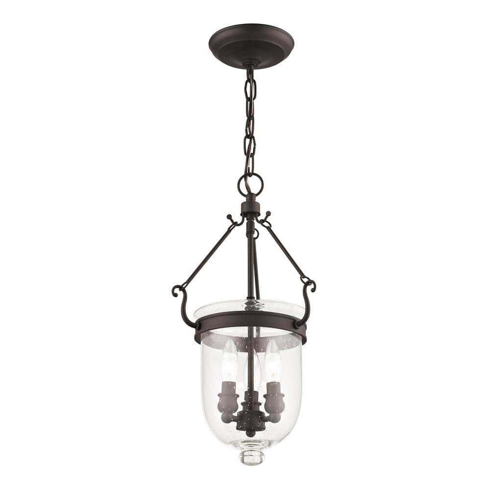 Livex Lighting Jefferson 3 Light Bronze Chain Lantern