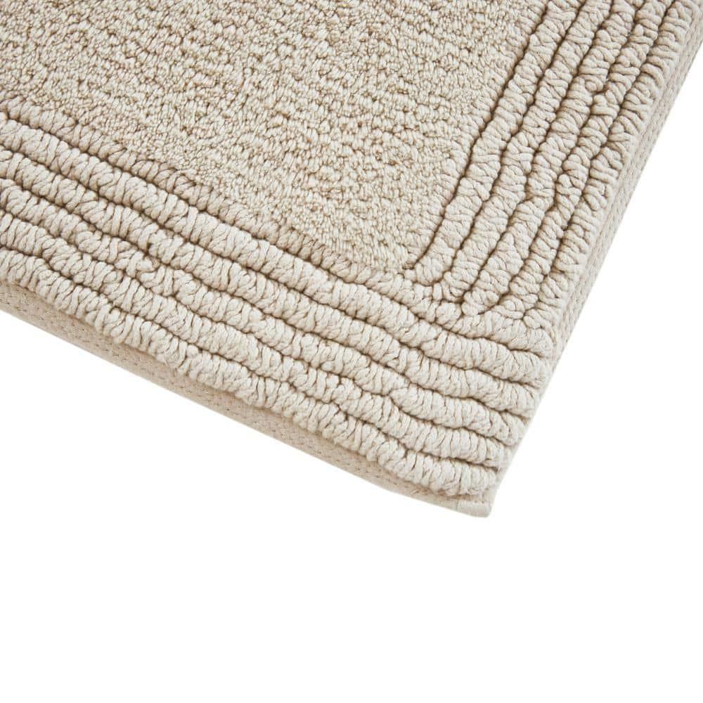 Madison Park 24"x72" Splendor Cotton Tufted Reversible Bath Rug Tan: Machine Washable, OEKO-TEX Certified