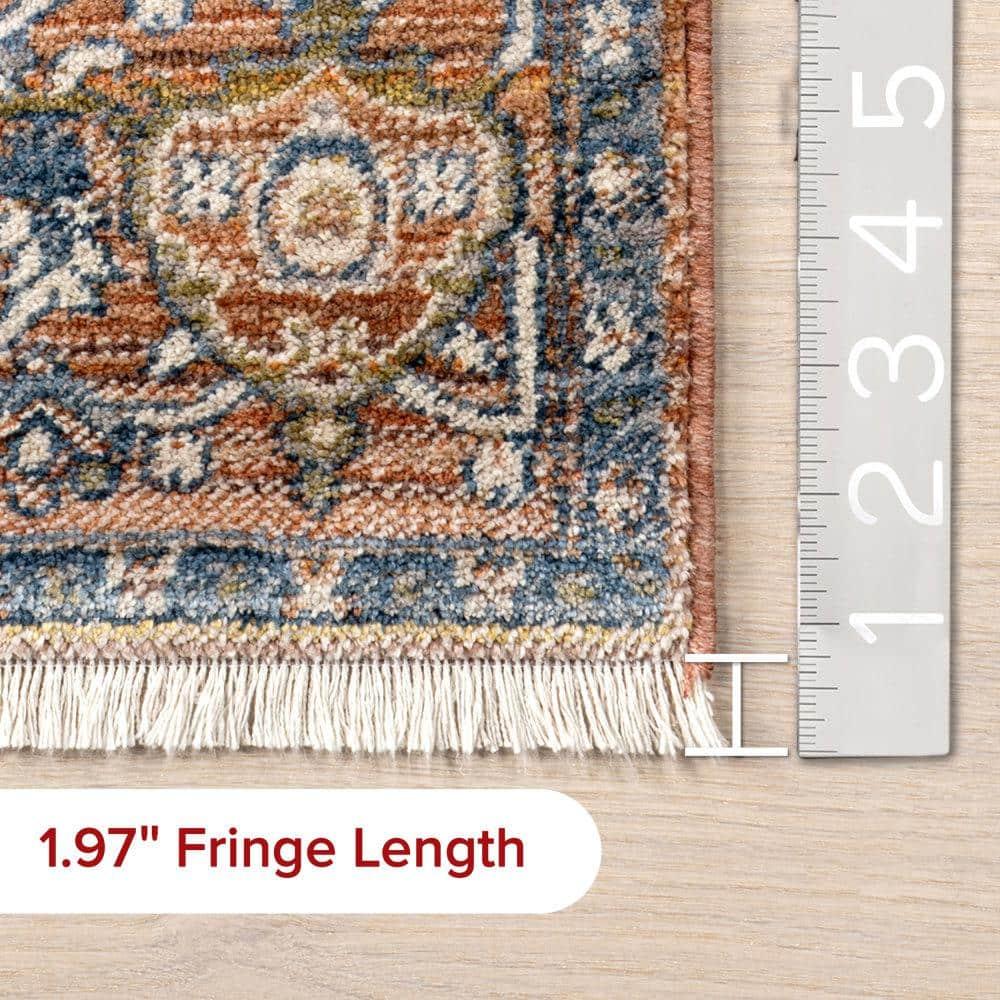 Nuloom Harriet Medallion 2x14 Runner Indoor Area Rug for Living Room Bedroom Dining Room Entryway Hallway Kitchen, Rust/Multicolor