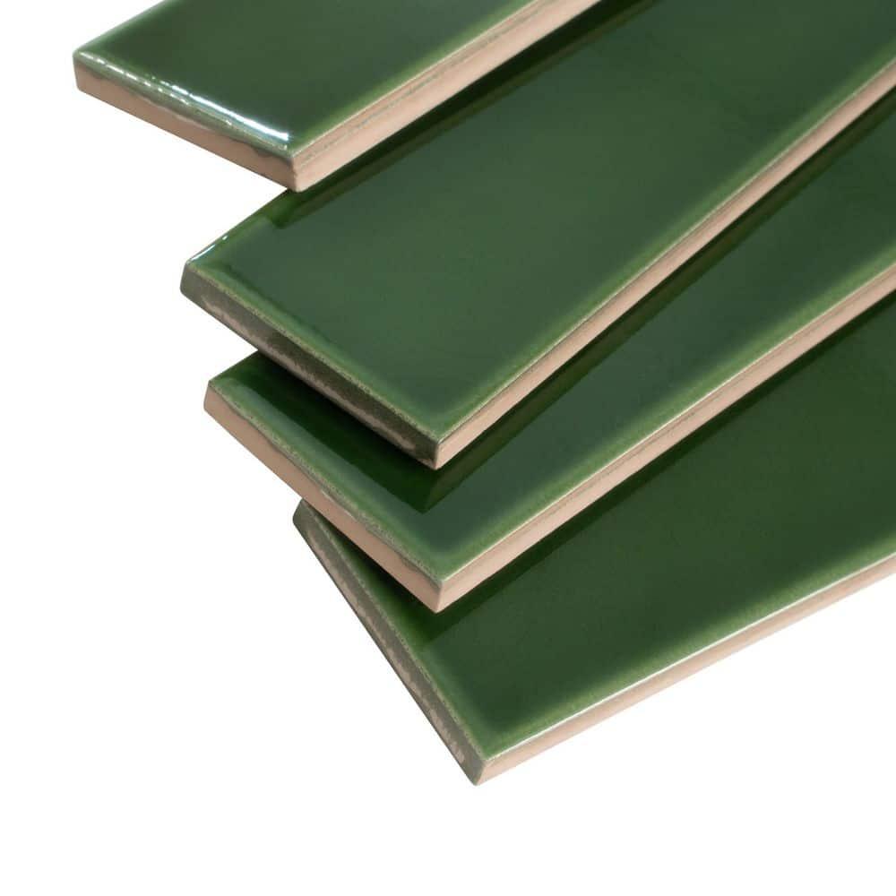 Horizonte 2 x 16 in. Glossy Forest Green Ceramic Subway Wall Tile (10.76 sq ft/case) - 50 Pack