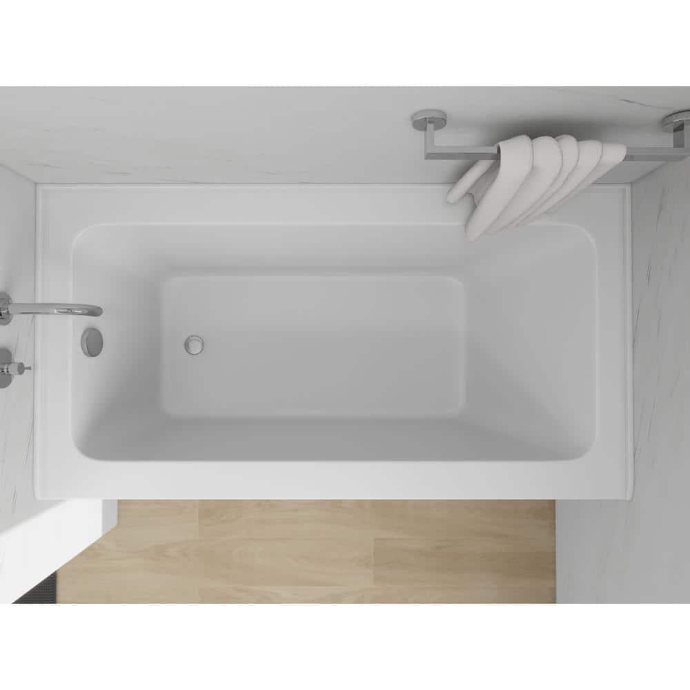 Alcove Soaking Skirt Bathtub with Overflow and Drain