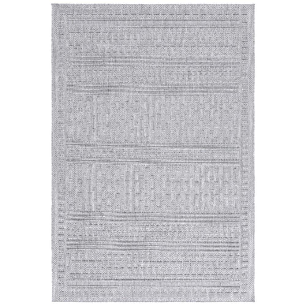 SAFAVIEH Milos Salvador Geometric Indoor/Outdoor Area Rug, Grey, 4' x 6'