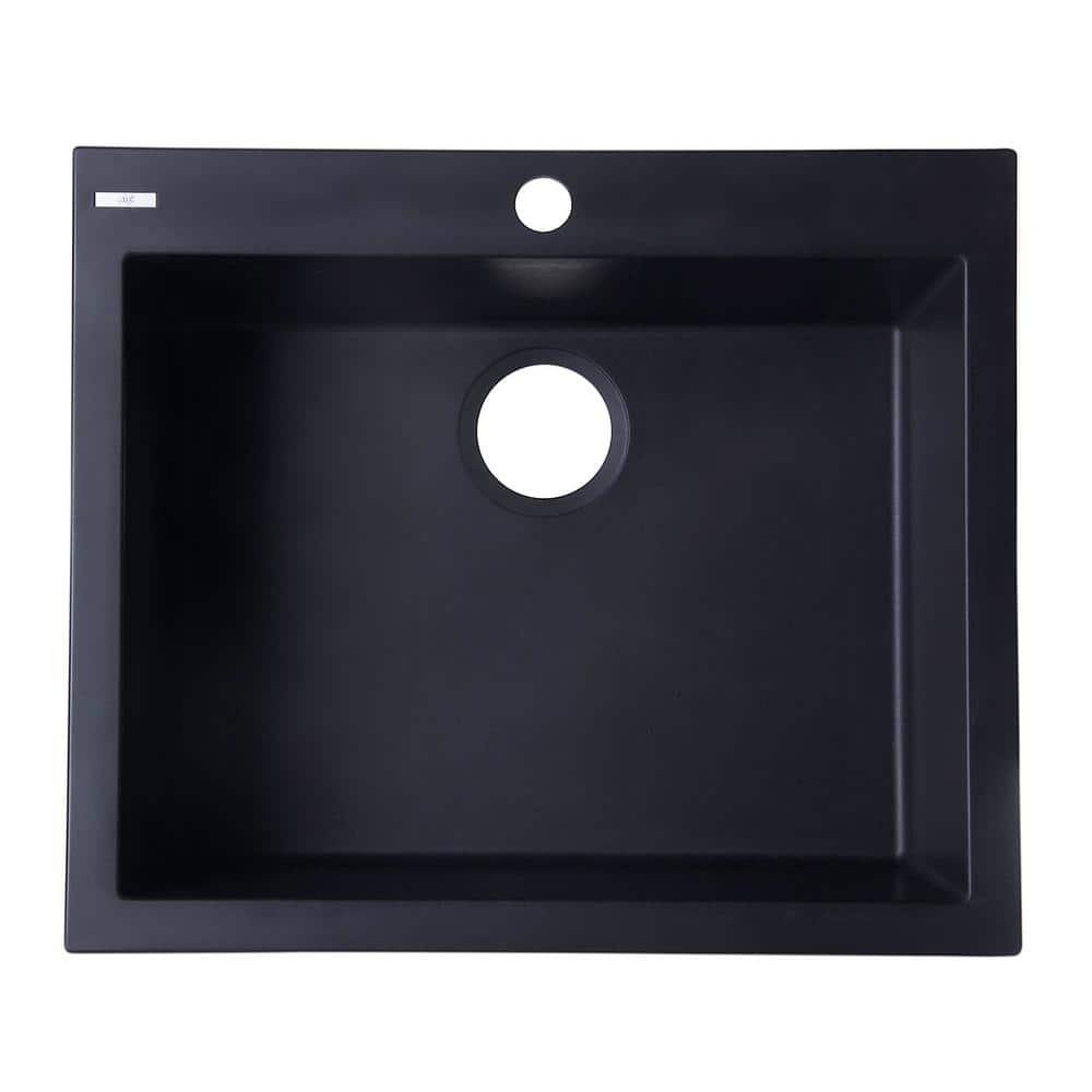23.63'' L Drop-In Single Bowl Granite Kitchen Sink