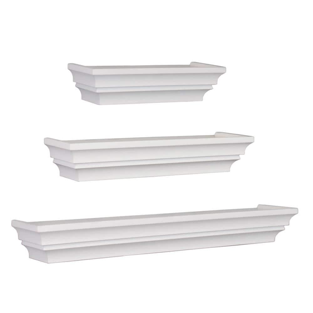 kieragrace KG Traditional  Madison Shelves  Set of 3 White Engineered Wood