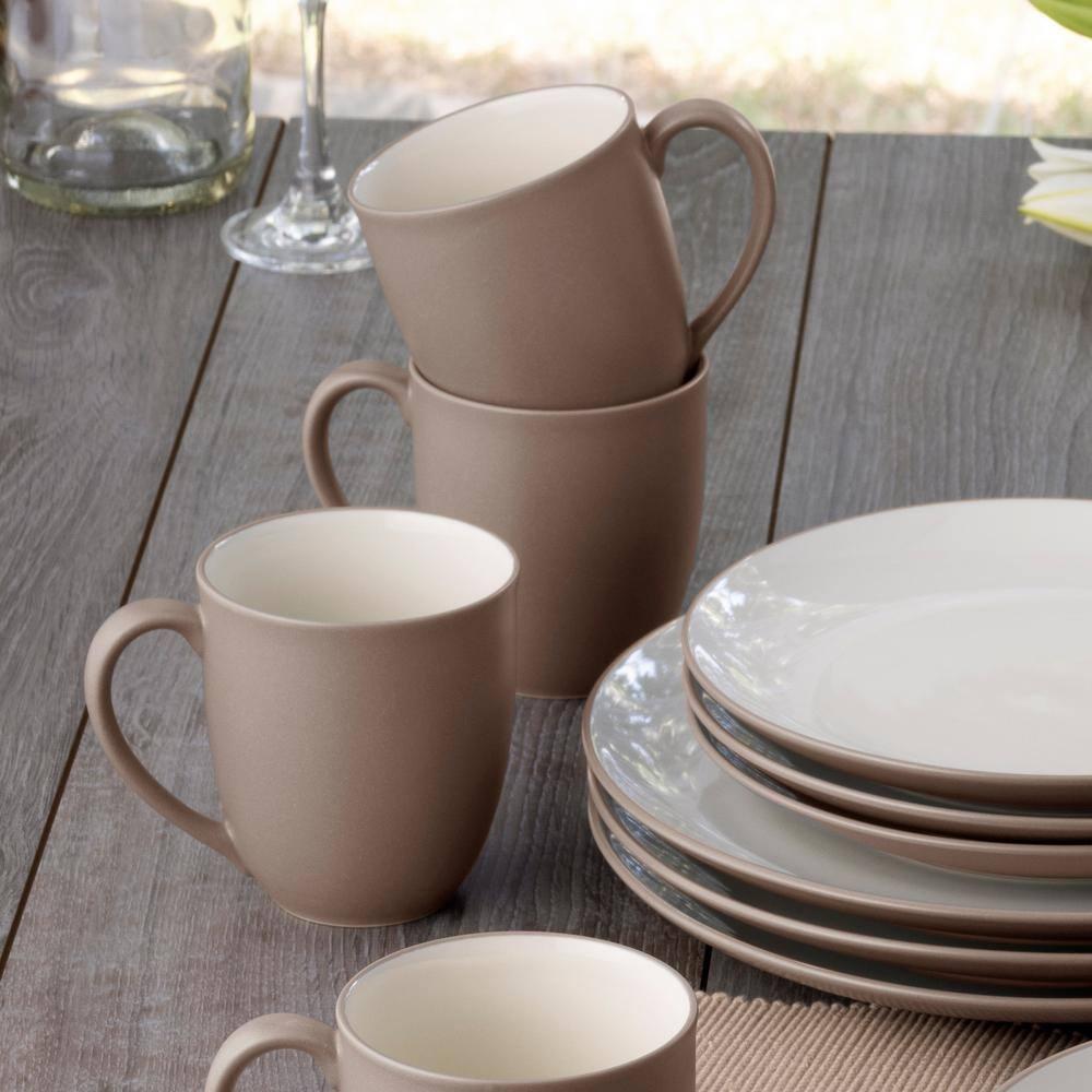 Noritake Colorwave Clay 16-Piece Coupe Dinnerware Set, Service for 4