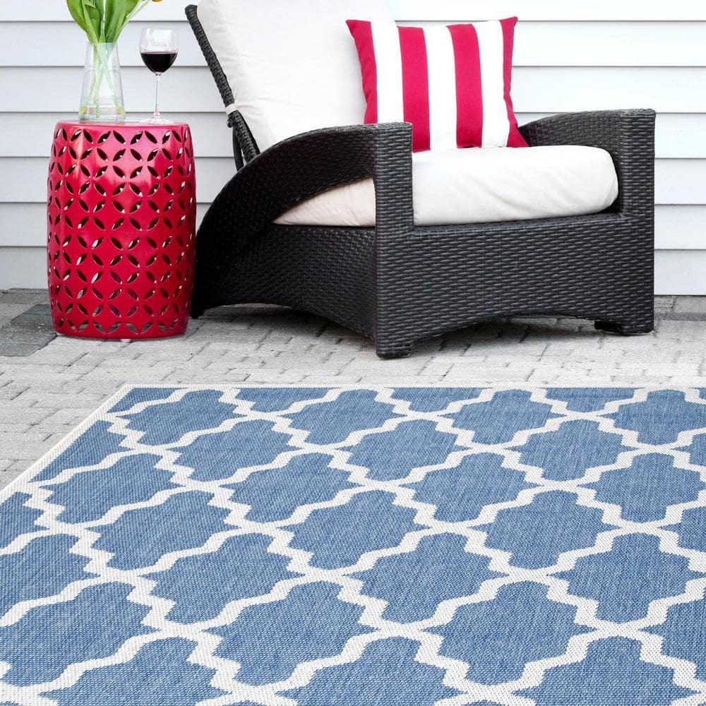 nuLOOM Gina Moroccan Indoor/Outdoor Accent Rug, 3' x 5', Blue