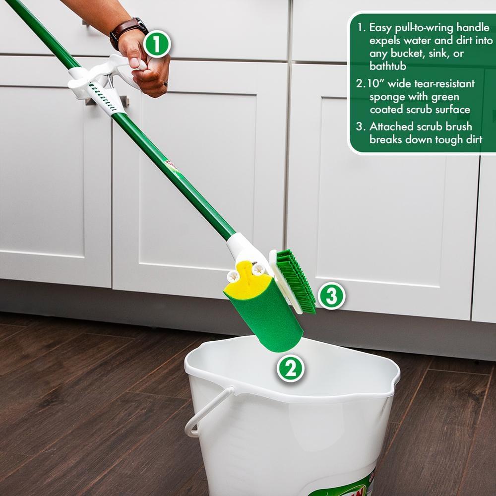 Libman Nitty Gritty Roller Sponge Mop with Scrub Brush
