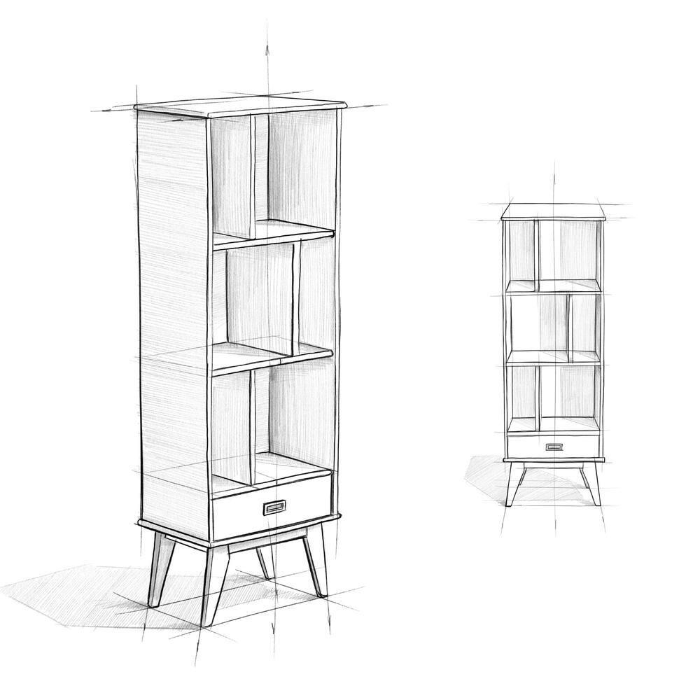 Simpli Home Draper Storage Bookcase