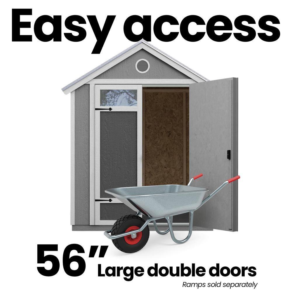 Handy Home Garden 6 ft. W x 8 ft. D Wood Storage Shed with Floor