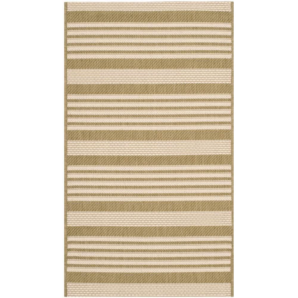 Courtyard CY6062 Power Loomed Indoor/Outdoor Accent Rug - Green/Beige - 2'x3'7" - Safavieh.