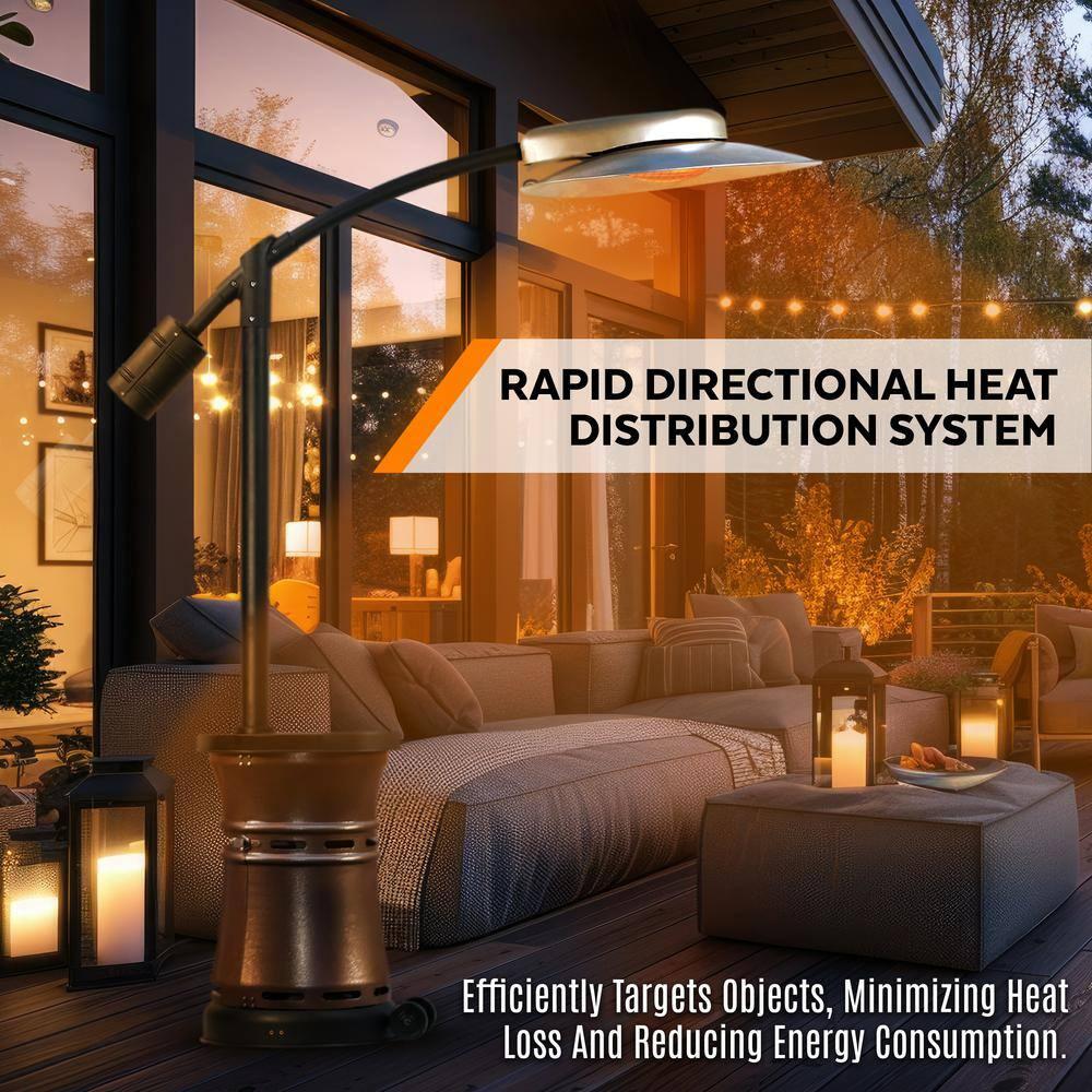 ARC 32,000-BTU Cantilever Designed Portable Radiant Infrared Outdoor Patio Heater; 7 ft. 10 in. Height, Propane Powered