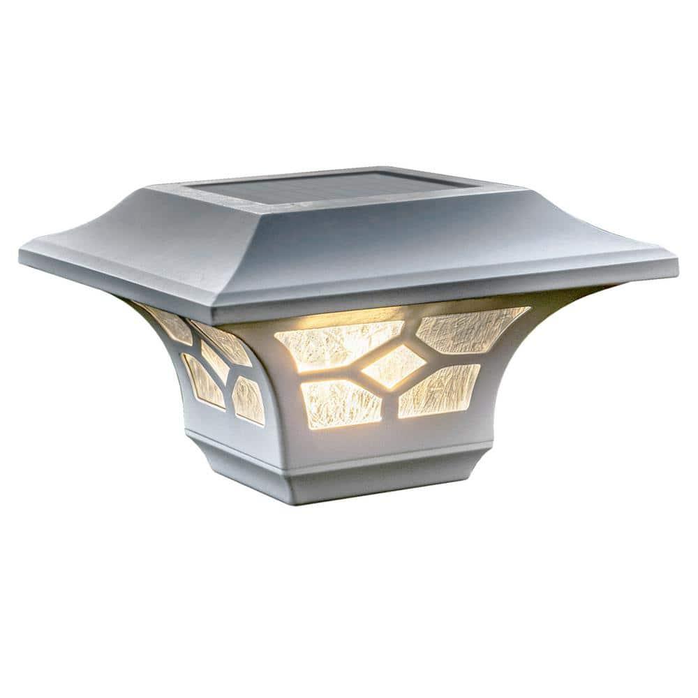 Classy Caps Low Voltage Integrated LED Aluuminum Fence Post Cap Light 2.5 In. X 2.5 In. with Base Adapter Included