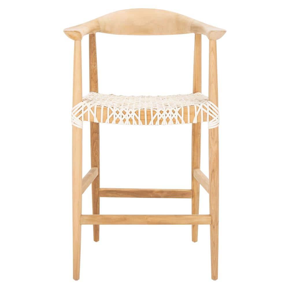 Bandelier Counter Stool - Natural/White - Safavieh