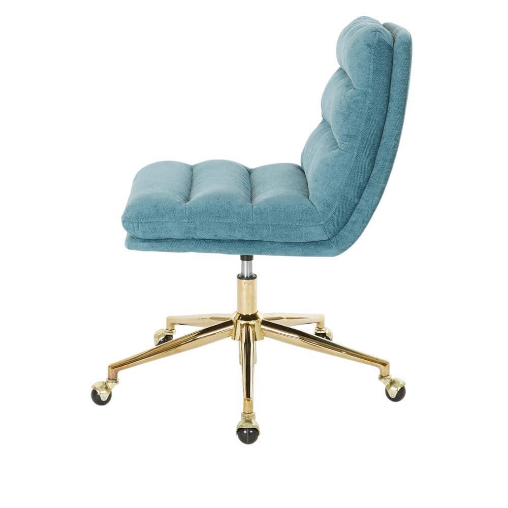 Legacy Office Chair in Sky Blue Fabric with Gold Base