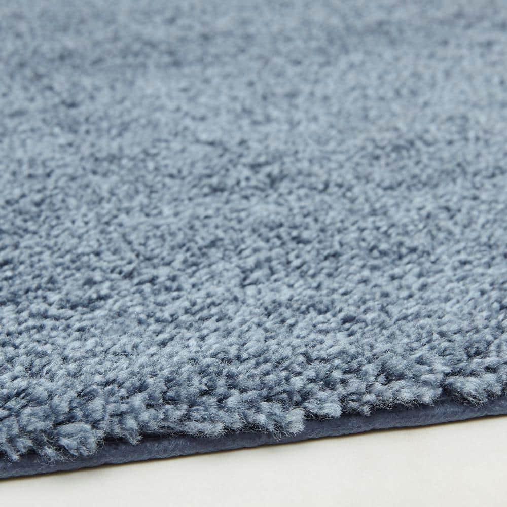 BrylaneHome The Elegance Bath Rug Collection - Bath Rug - 17" W 24" L, Slate Blue