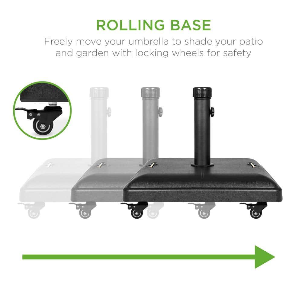 Arlmont & Co. Ristin 81 lb. Heavy Duty Concrete Rolling Patio Umbrella Base Stand with Locking Wheels