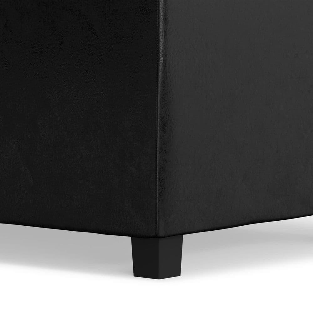 Simpli Home Avalon 42"W Upholstered Storage Ottoman with 3 Flip-Over Serving Trays