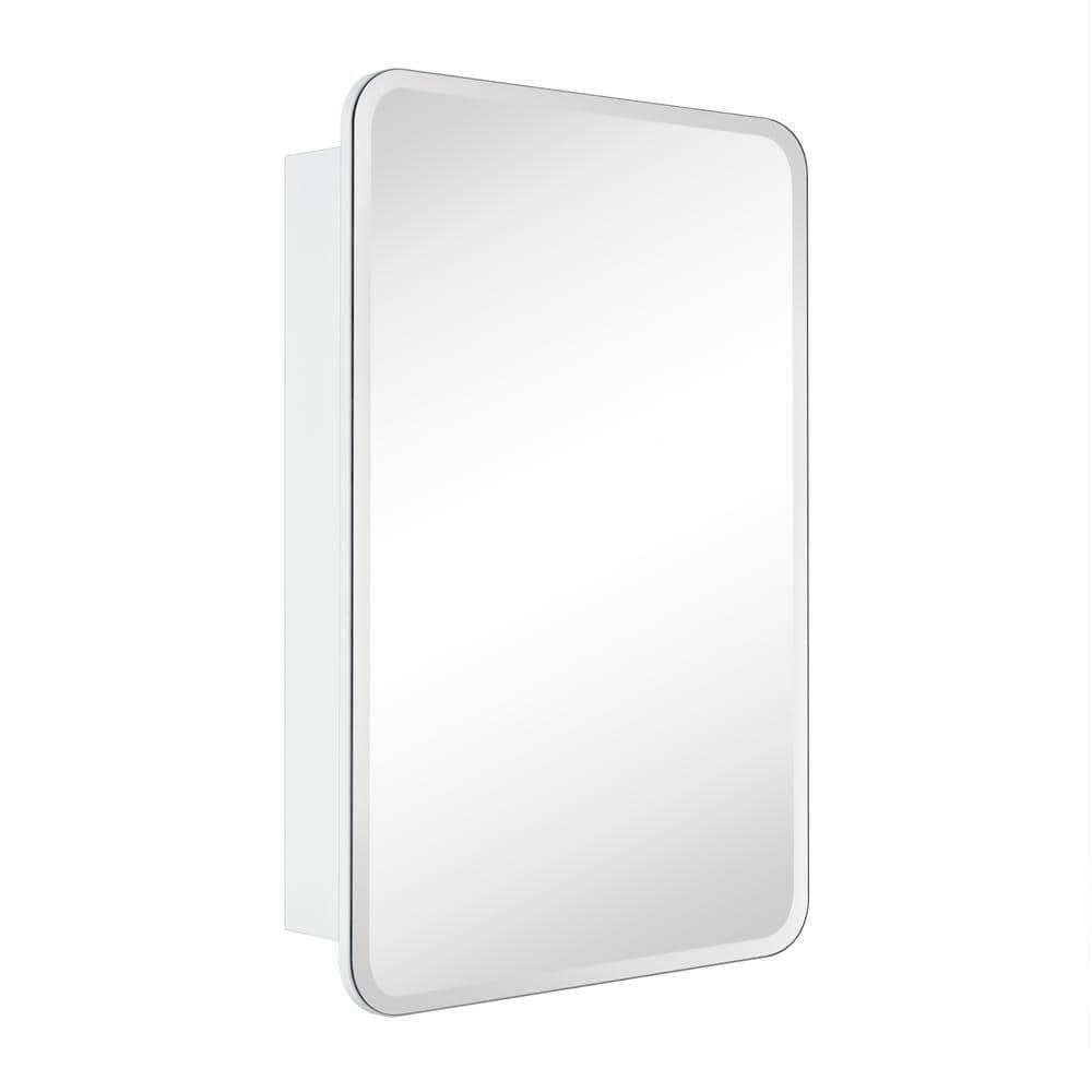 TEHOME 20 in. W x 30 in. H Rectangular Recess and Surface Mount Frameless Medicine Cabinet with Mirror