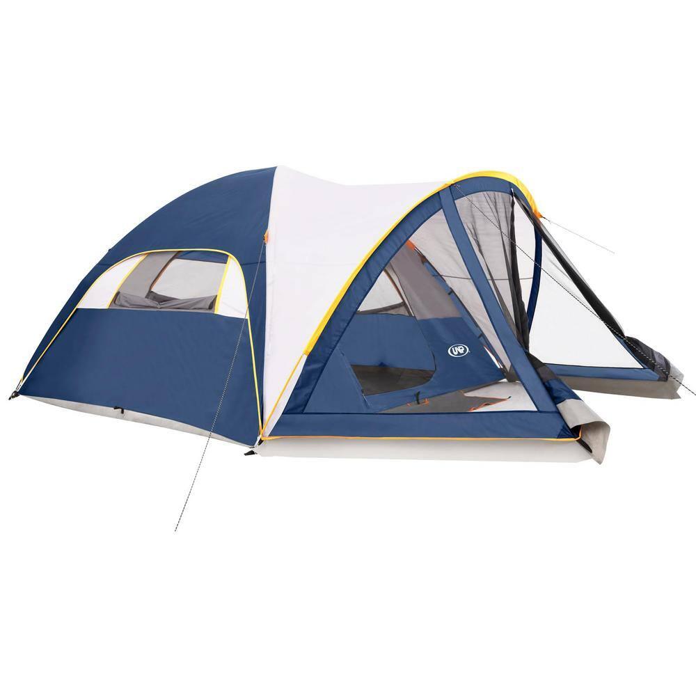 UNP Camping Tent with Screen Room, Portable 6 Person Camping Tent with Screen Porch, Family Dome Tent for Camping Outdoor - 14'x11'x72''(H)