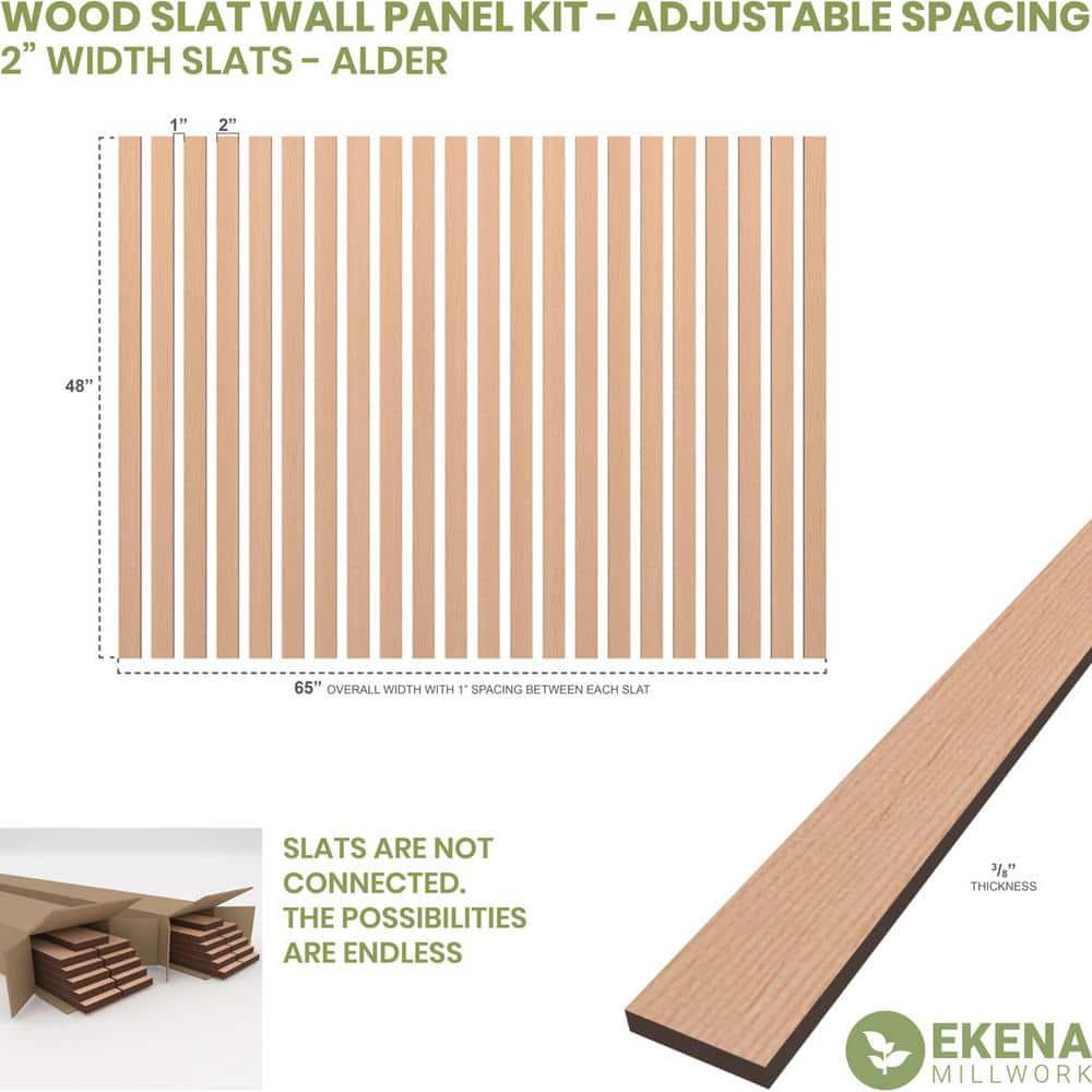 Adjustable Wood Slat Wall Panel Kit