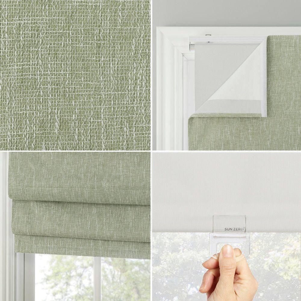Sun Zero Pryer Textured 100% Blackout Cordless Roman Shade