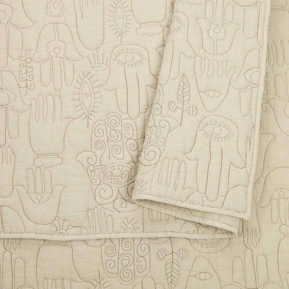 Jungalow Hamsa 3-Piece Embroidered Quilt Set