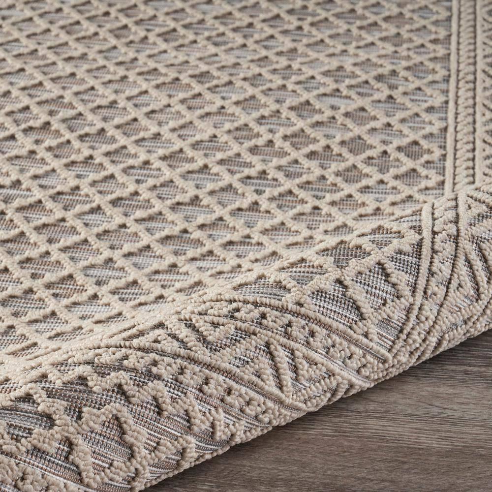 LR Home Natural Beige Toned 5 ft. x 7 ft. Classic Geometric Trellis Bordered Indoor/Outdoor Rug