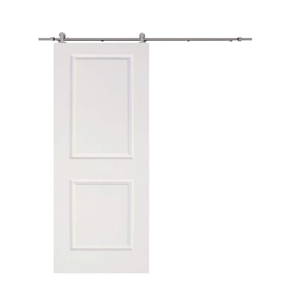Calhome Paneled Wood Primed Barn Door with Installation Hardware Kit & Reviews | Wayfair