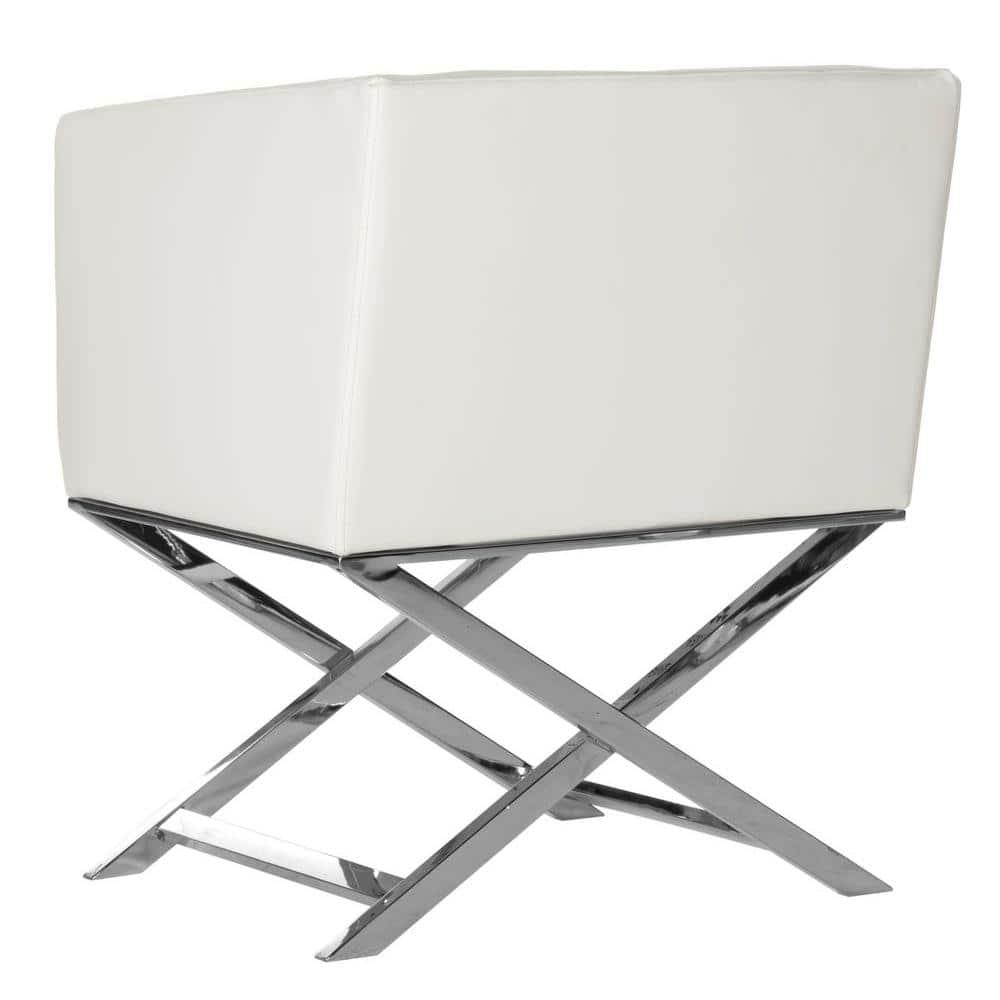 Celine Chair - FOX2033 - White/Chrome - Safavieh
