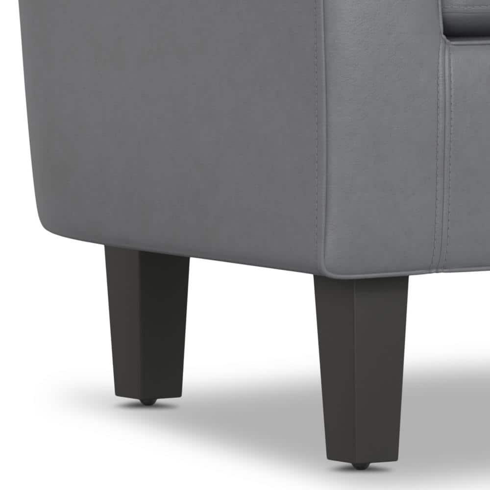 Austin 30 inch Wide Contemporary Tub Chair in Stone Grey Vegan Faux Leather