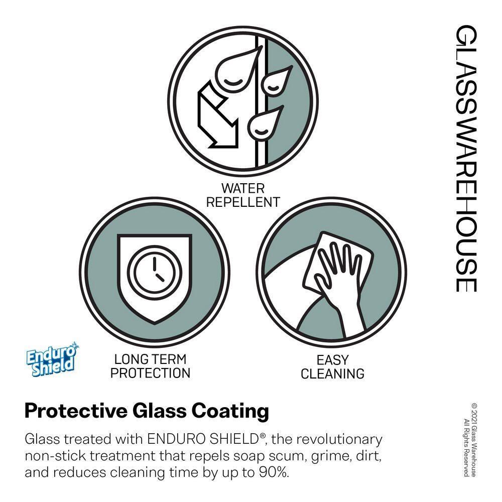 Glass Warehouse Halo 53.5 in. x 78 in. Frameless Glass Hinge Shower Door GW-GH-53-5-MB