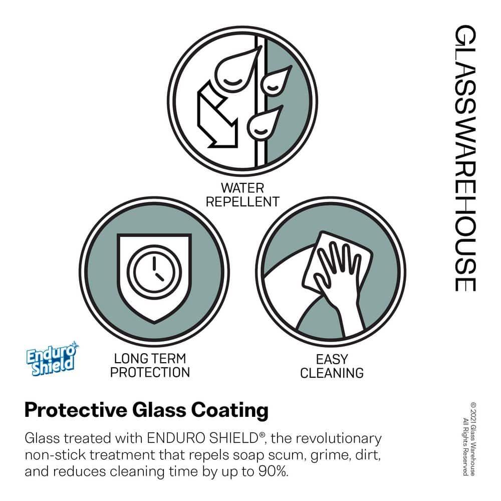 Glass Warehouse Halo 60.25 in. x 78 in. Frameless Glass Hinge Shower Door GW-GH-60-25-CH