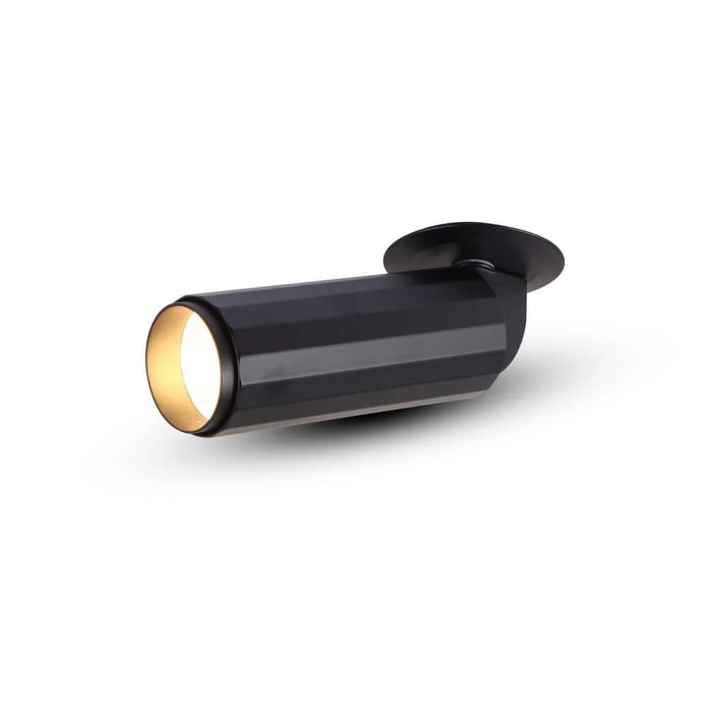 VONN Lighting VMDL004101A008BL Orbit Integrated LED ETL Certified Adjustable Flush Mounted Spotlight, Beam Angle 36, Black