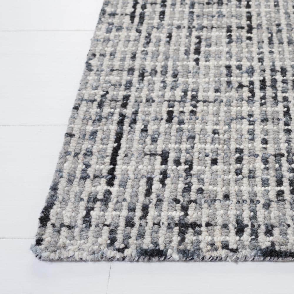 Abstract ABT468 Handmade Indoor Area Rug - Dark Grey/Ivory - 6'x9' - Safavieh