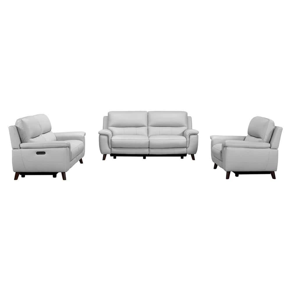 Lizette Contemporary Leather Power Recliner Chair with USB Gray - Armen Living