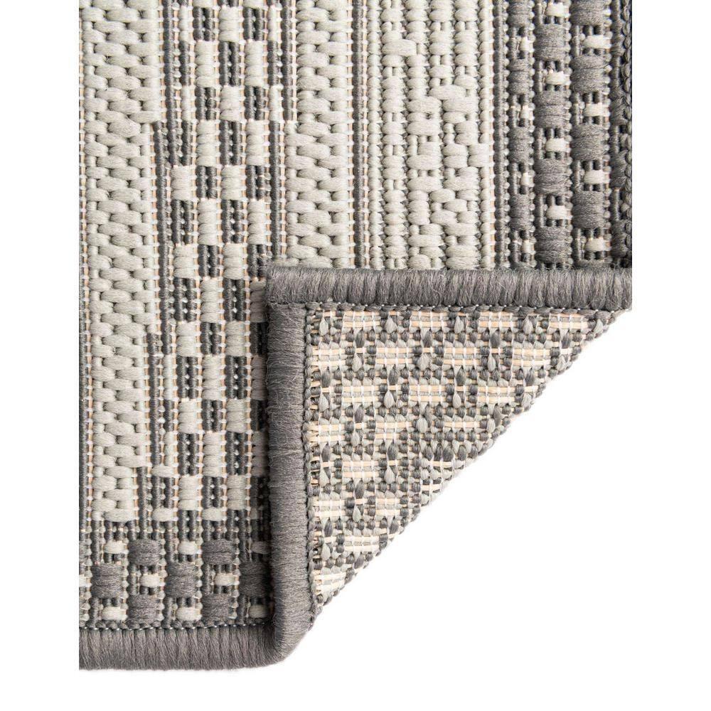 Unique Loom Outdoor Border Collection Area Rug - Lines (6' 1" Square Gray/Silver)