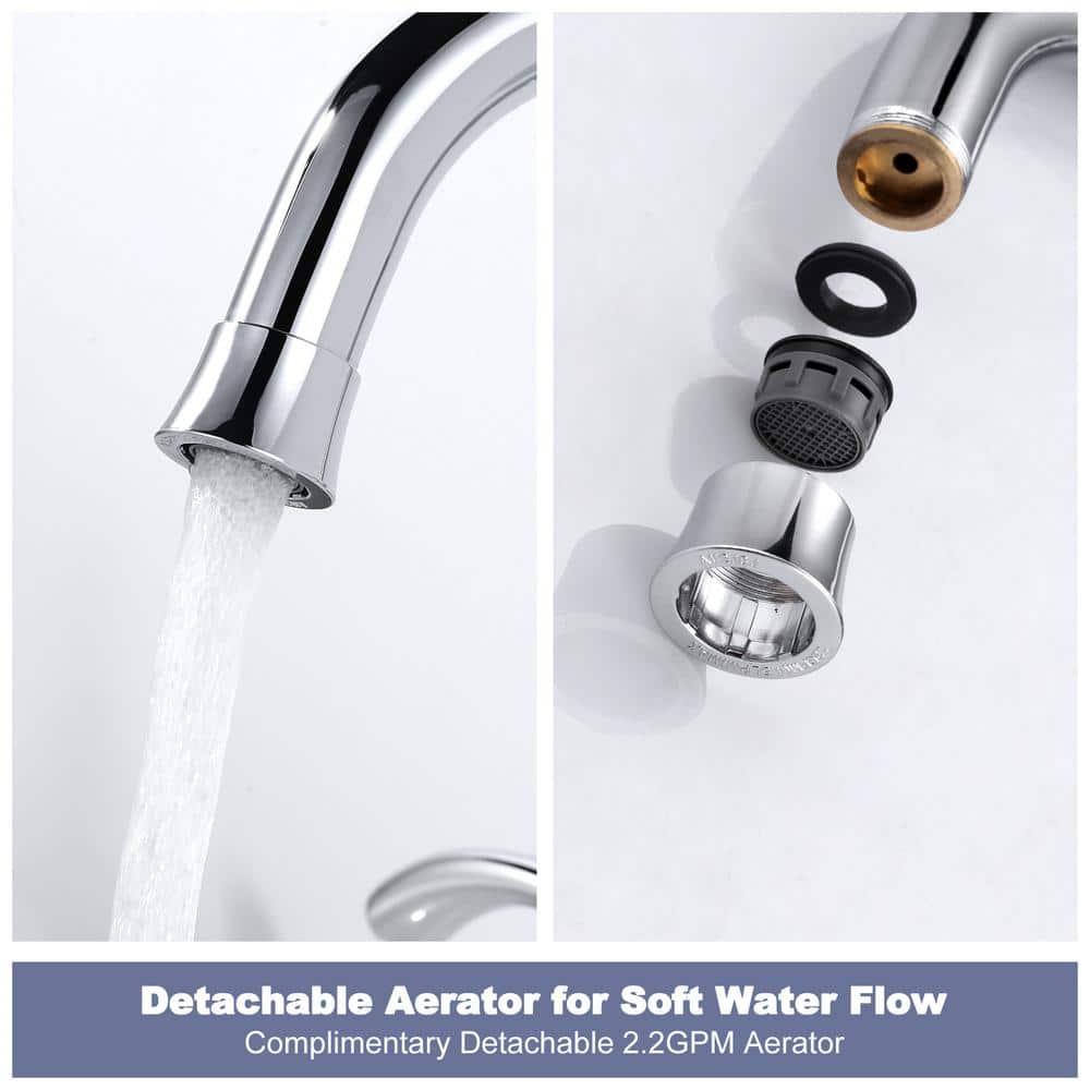 Widespread Bathroom Faucet with Drain Assembly