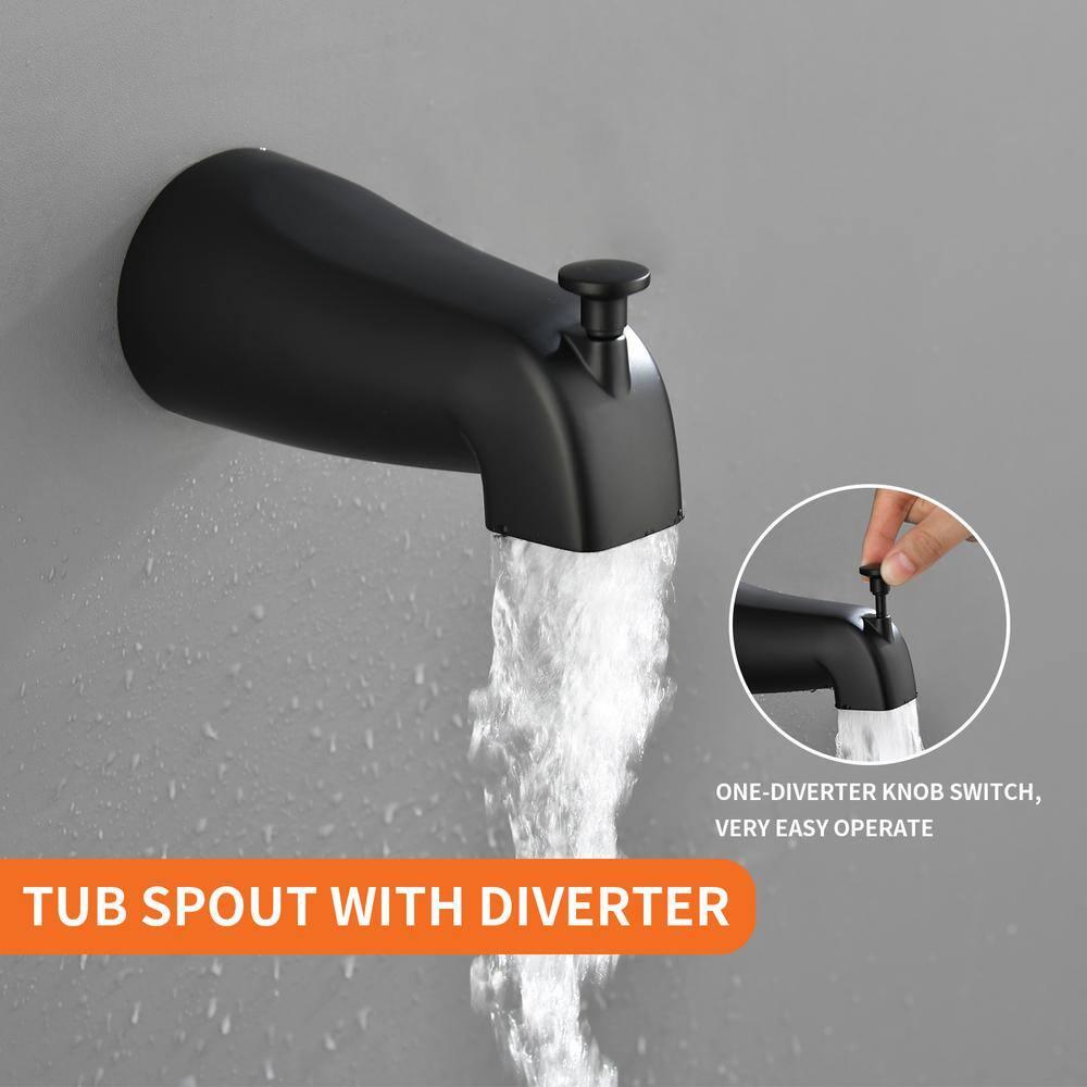 Tub Shower Faucet Set with 10 Spray Handheld Shower Matte Black Shower Head and Handle Set Shower System with Tub Spout 4.7 Inch Shower Handheld Shower Fixtures Tub and Shower Trim Kit