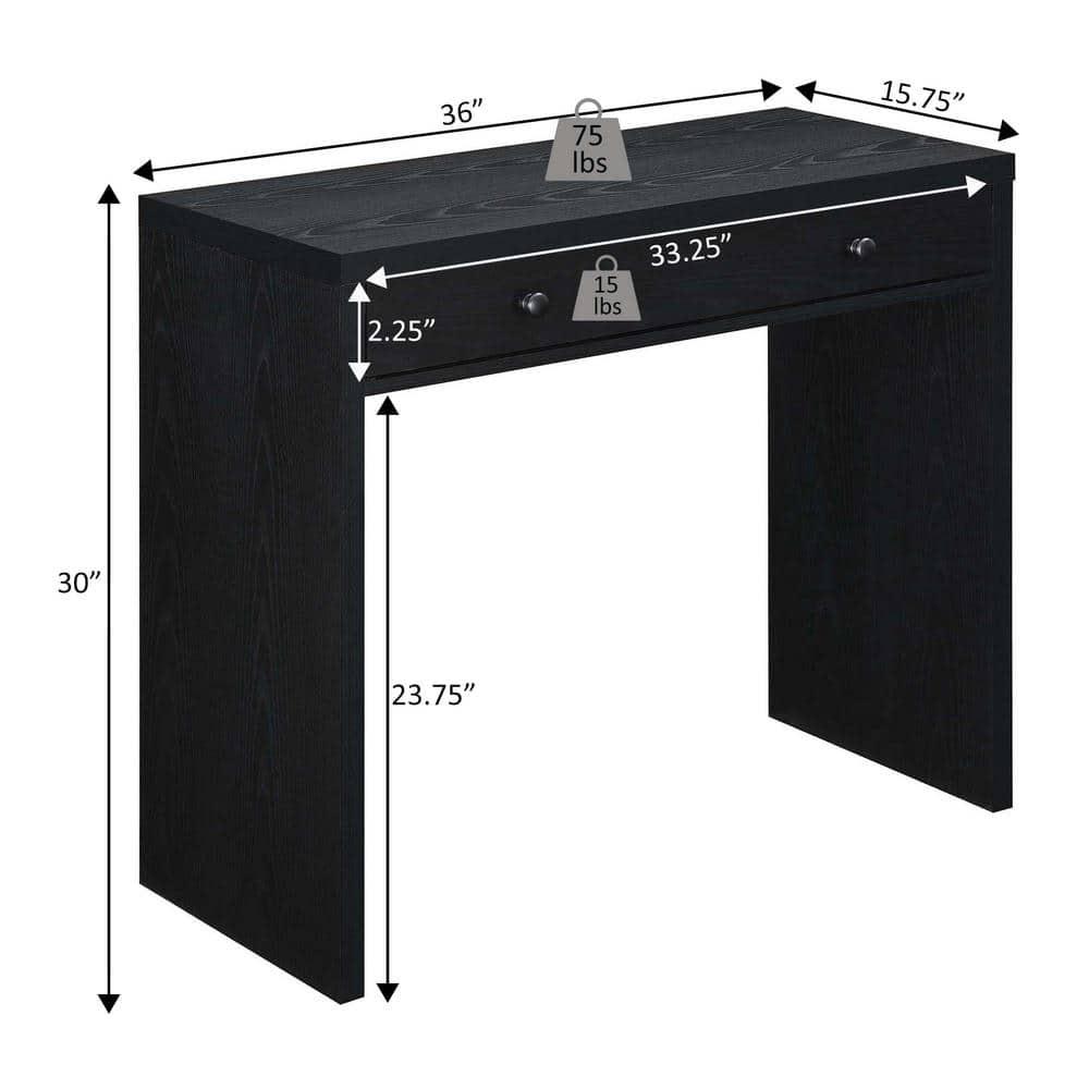 Convenience Concepts Northfield 30 inches Tall 1 Drawer 36-inch Desk, Espresso, All Ages