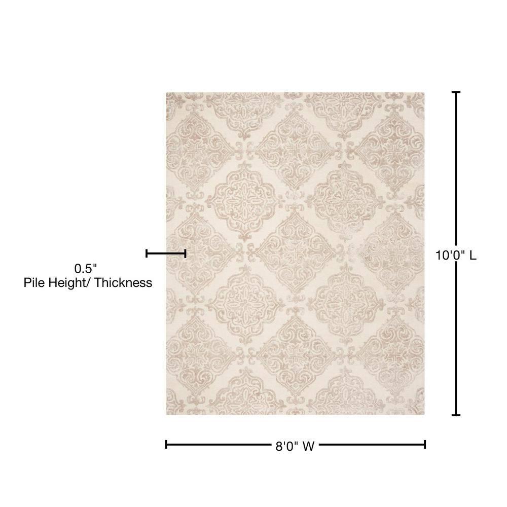 Glamour GLM568 Hand Tufted Indoor Area Rug - Ivory/Beige - 8'x10' - Safavieh