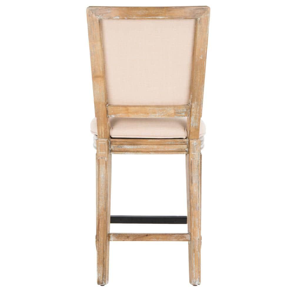 Buchanan Rectangle Counter Stool (Set of 2) - FOX6271 - Beige/Oak - Safavieh Couture