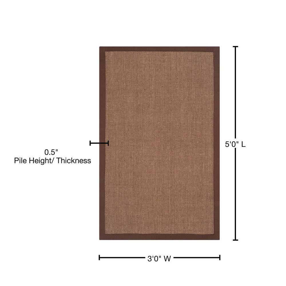 Natural Fiber NF441 Power Loomed Indoor Accent Rug - Brown/Brown - 3'x5' - Safavieh.