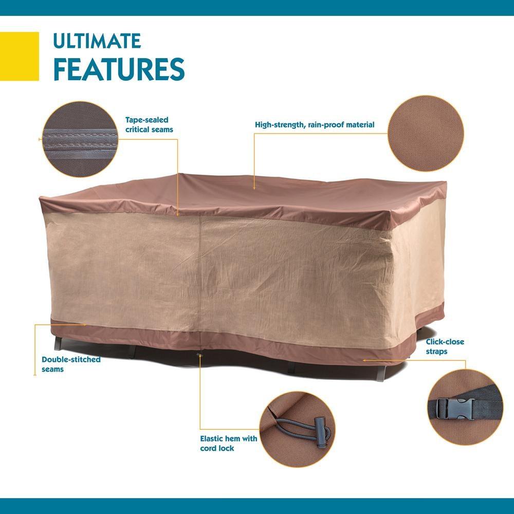 Duck Covers Ultimate Waterproof 92 Inch Square Patio Table & Chair Set Cover
