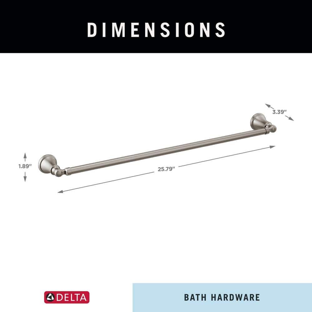 DELTA FAUCET 138031 Crestfield, Bath Hardware Accessory, 24 Towel Bar, Satin Nickel
